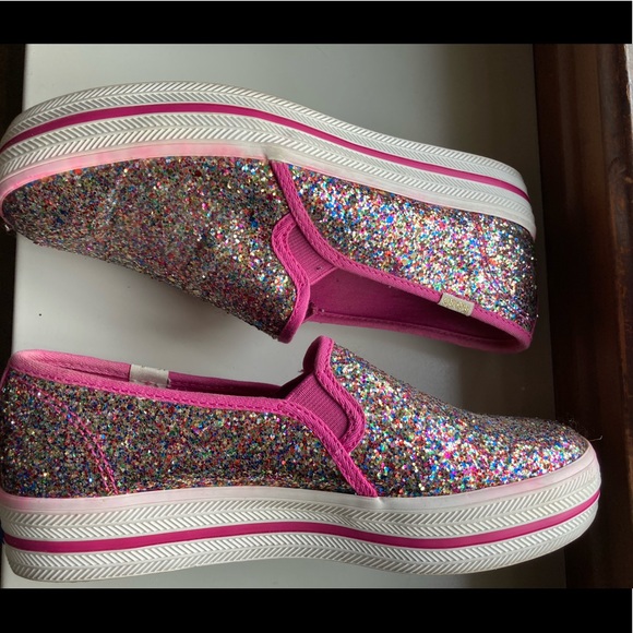 Kate Spade Keds Multi Pink Glitter Double Slip On - Picture 2 of 8